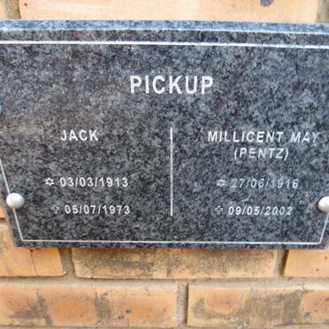 PICKUP Jack 1913-1973 & Millicent May PENTZ 1916-2002