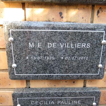 VILLIERS M.E., de 1925-2010