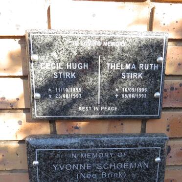 STIRK Cecil Hugh 1895-1993 & Telma Ruth 1906-1993