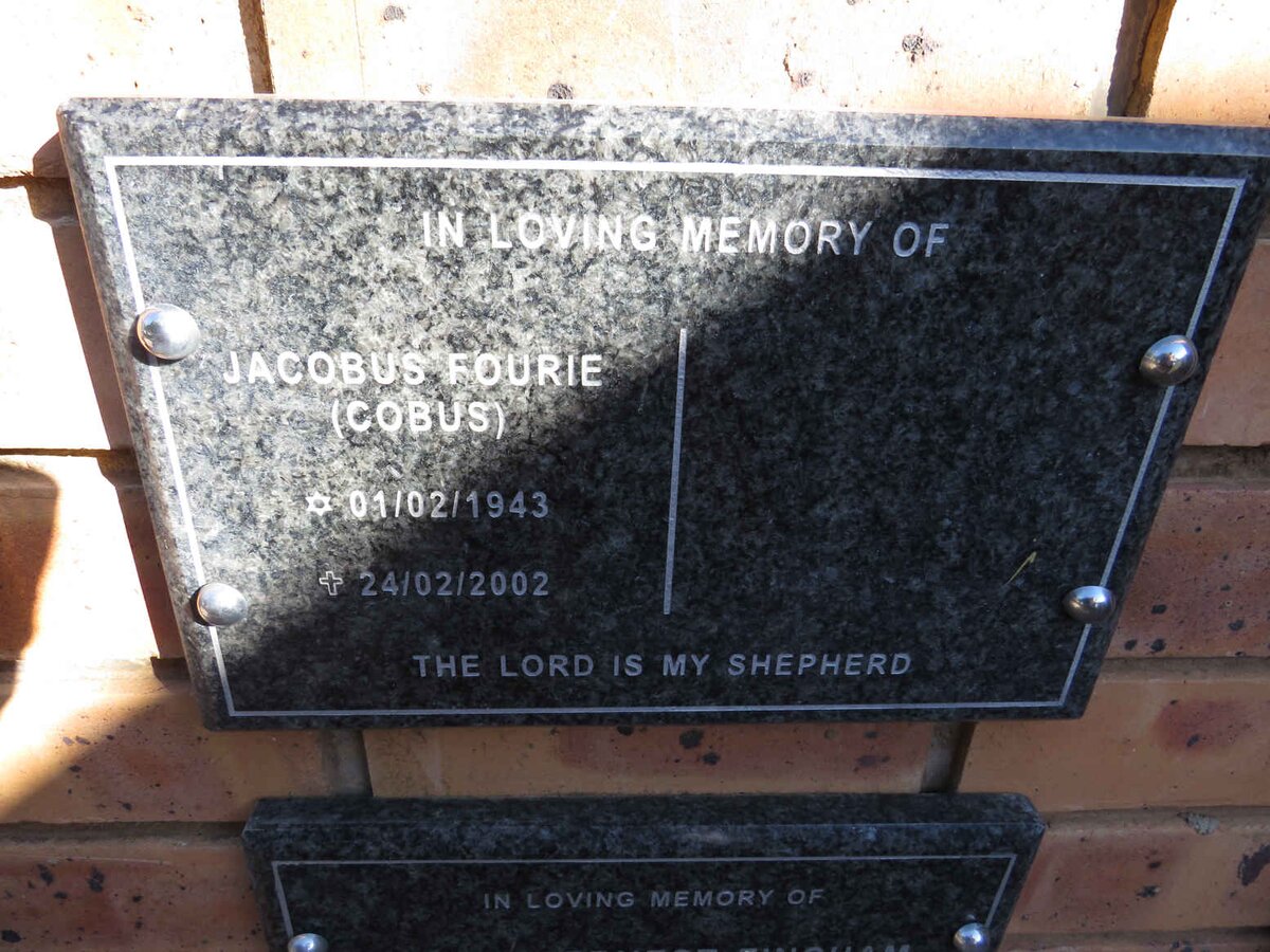 FOURIE Jacobus 1943-2002