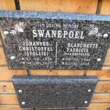 SWANEPOEL Johannes Christoffel 1936-2017 & Blanchette Patricia SHEPHERD 1940-2018