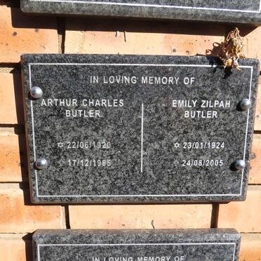 BUTLER Arthur Charles 1920-1985 & Emily Zilpah 1924-2005