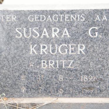 KRUGER Susara G. nee BRITZ 1896-1991