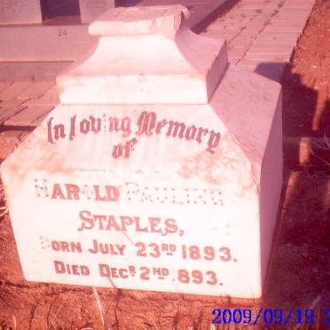 STAPLES Harold Pauling 1893-1893