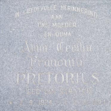 PRETORIUS Anna Cecilia Francina nee STRYDOM 1924-19??