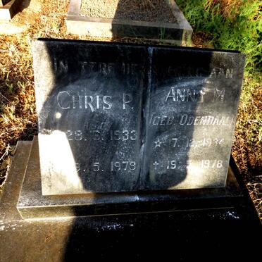 ? Chris P. 1933-1979 & Anna M. ODENDAAL 1934-1978
