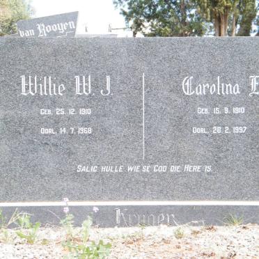 KRUGER Willie W.J. 1910-1968 &amp; Carolina E. 1910-1997