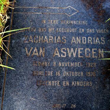 ASWEGEN Zacharias Andrias, van 1928-1978