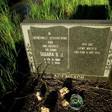 AGENBACH Susara D.J. 1902-1978