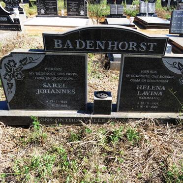 BADENHORST Sarel Johannes 1924-1998 & Helena Lavina COOMANS 1924-2003