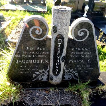 BADENHORST Jacobus F.N. 1908-1974 & Maria E. 1913-1988