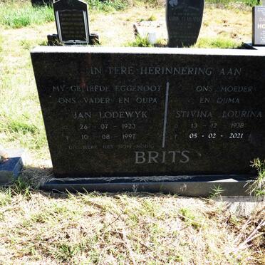 BRITS Jan Lodewyk 1923-1997 & Stivina Lourina 1938-2021