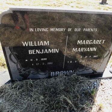 BROWN William Benjamin 1880-1981 & Margaret Maryann 1882-1973