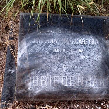 BRIEDENHANN Johanna Margaretha 1891-1977