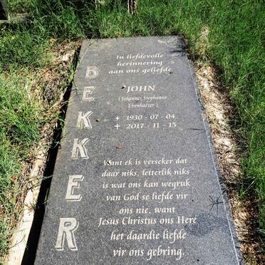 BEKKER Johannes Stephanus Ebenhaezer 1930-2017