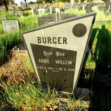 BURGER Arrie Willem 1931-1978