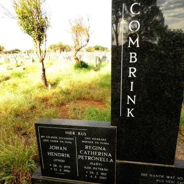 COMBRINK Johan Hendrik 1905-1986 & Regina Catherina Petronella PIETERSE 1917-2001 :: COMBRINK Marieta 1950-2007