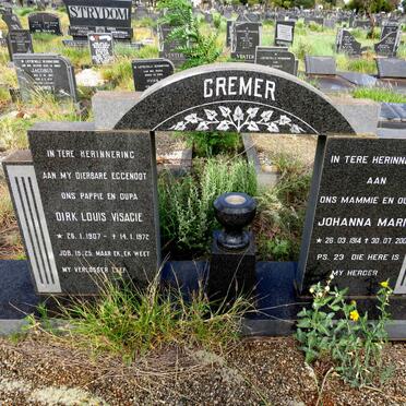 CREMER Dirk Louis Visagie 1907-1972 & Johanna Maria 1914-2001