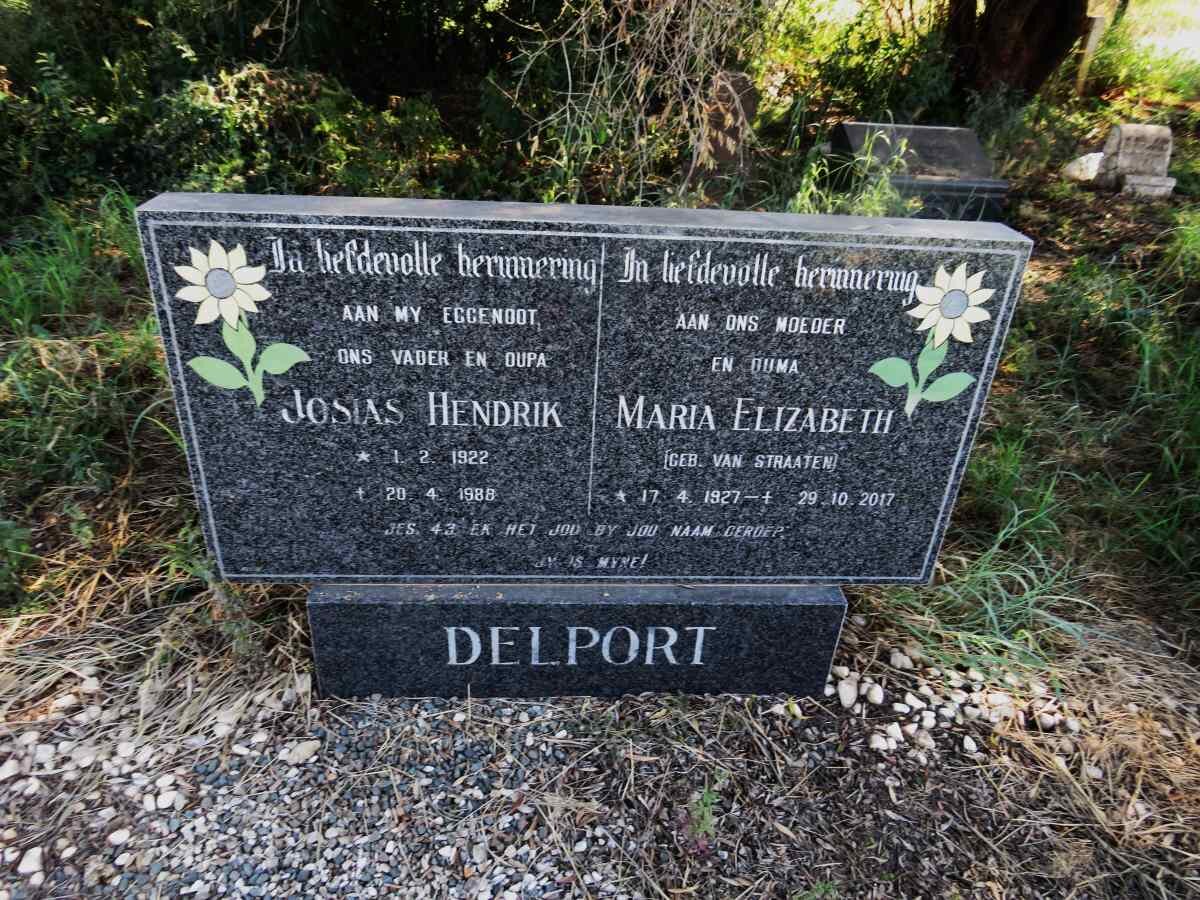 DELPORT Josias Hendrik 1922-1988 & Maria Elizabeth VAN STRAATEN 1927-2017