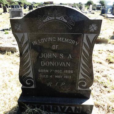 DONOVAN John S.A. 1896-1913