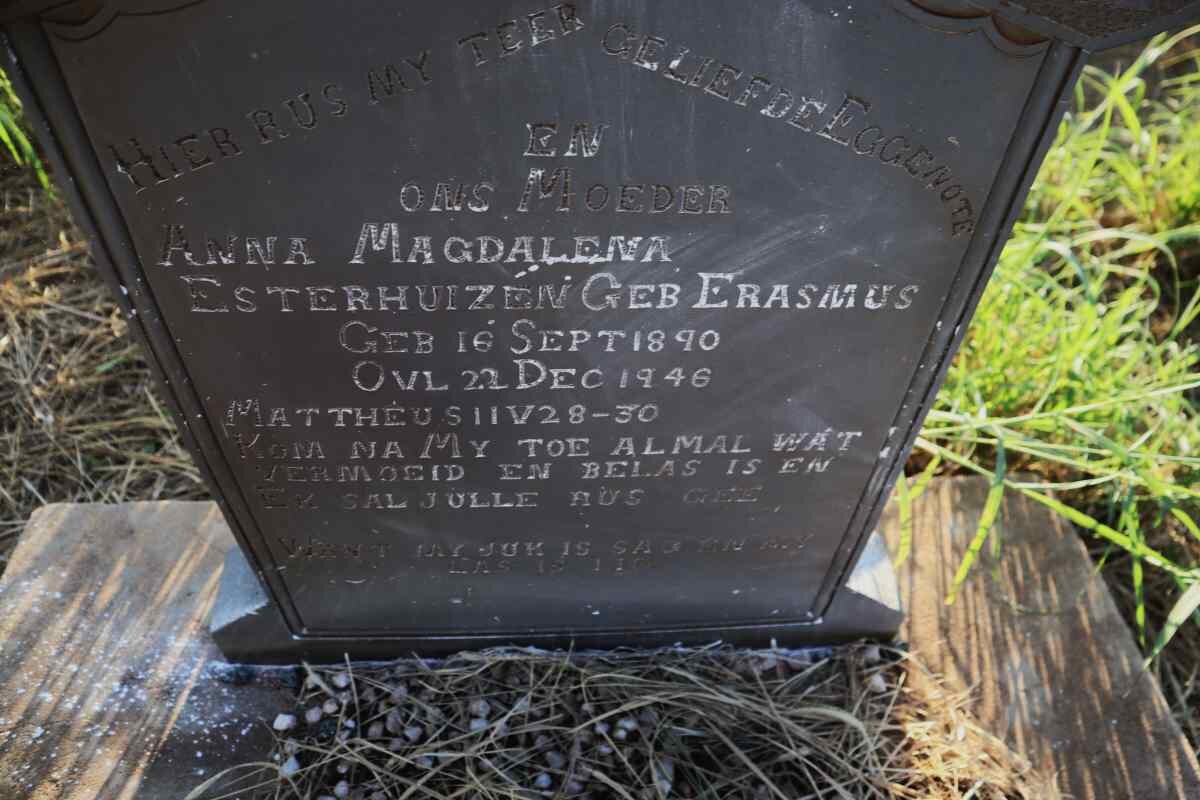 ESTERHUIZEN Anna Magdalena nee ERASMUS 1890-1946