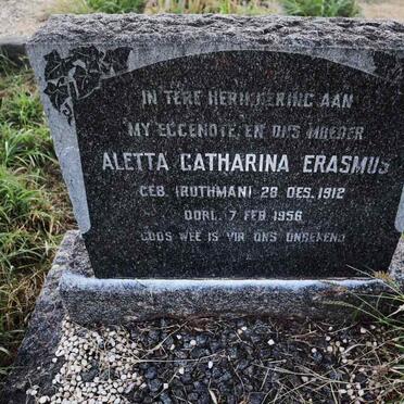 ERASMUS Aletta Catharina nee ROTHMAN 1912-1956