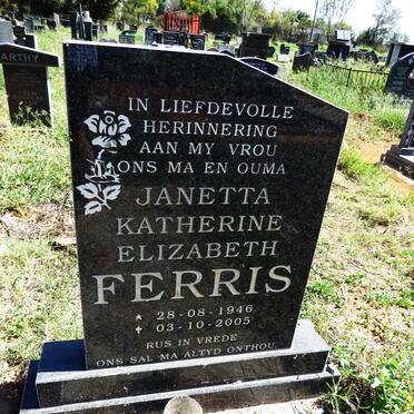 FERRIS Janetta Katherine Elizabeth 1946-2005
