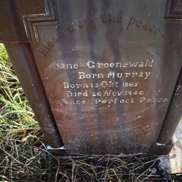 GROENEWALD Jane nee MURRAY 1865-1946