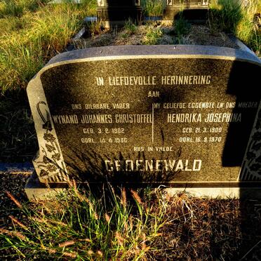 GROENEWALD Wynand Johannes Christoffel 1902-1986 & Hendrika Josephina 1900-1970