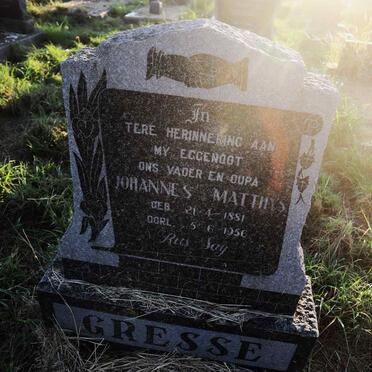 GRESSE Johannes Matthys 1881-1956