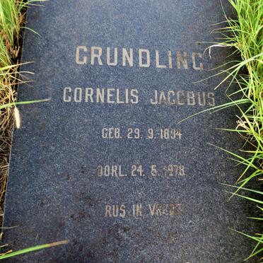 GRUNDLING Cornelis Jacobus 1894-1978 