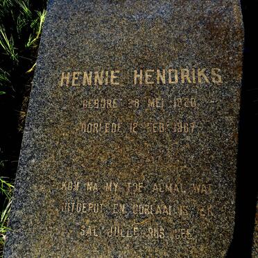 HENDRIKS Hennie 1920-1987