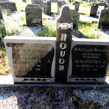 HOUGH Johannes A. 1911-1988 & Magrietha J. VISAGIE 1919-1968