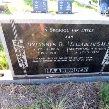 HAASBROEK Johannes B. 1896-1981 & Elizabeth S.M.J. MEINTJES 1904-1974