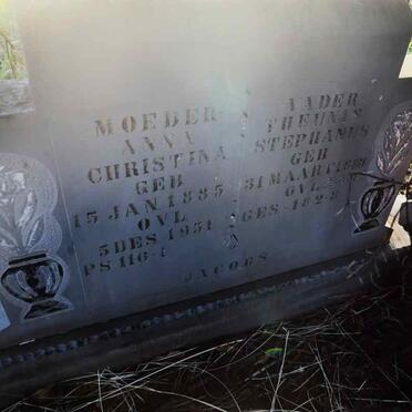 JACOBS Theunis Stephanus 1883-? & Anna Christina 1885-1951