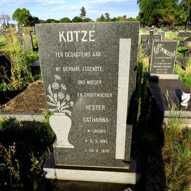KOTZE Hester Catharina nee JACOBS 1895-1979