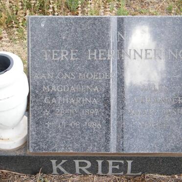 KRIEL Magdalena Catharina 1897-1986