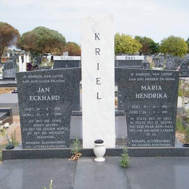KRIEL Jan Eckhard 1912-1998 &amp; Maria Hendrika 1916-1997
