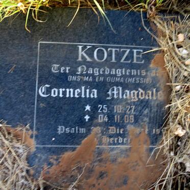KOTZE Cornelia Magdale? 1927-2009
