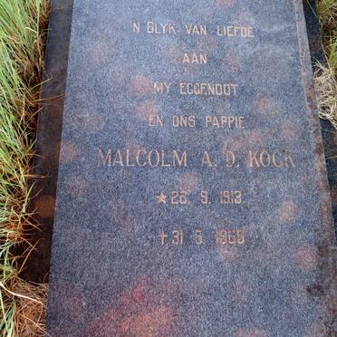 KOCK Malcolm A.D. 1913-1965