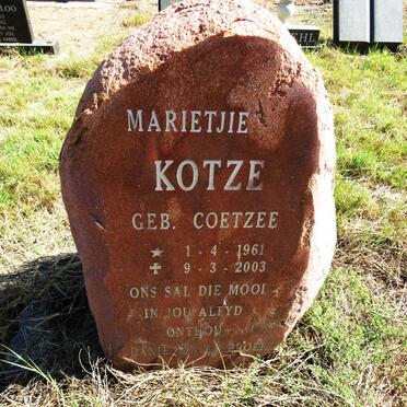 KOTZE Marietjie nee COETZEE 1961-2003