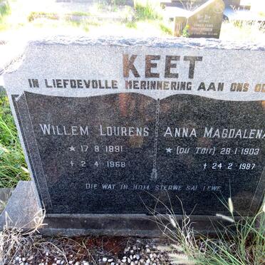 KEET Willem Lourens 1891-1968 & Anna Magdalena DU TOIT 1903-1987