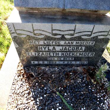KOEKEMOER Hyla Jacoba Elizabeth nee DE BEER 1883-1967