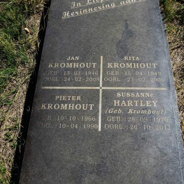 KROMHOUT Jan 1946-2008 & Rita 1949-2006 :: KROMHOUT Pieter 1966-1990 :: HARTLEY Sussanne nee KROMHOUT 1970-2011
