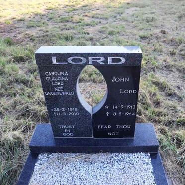 LORD John 1913-1964 & Carolina Glaudina GROENEWALD 1918-2010