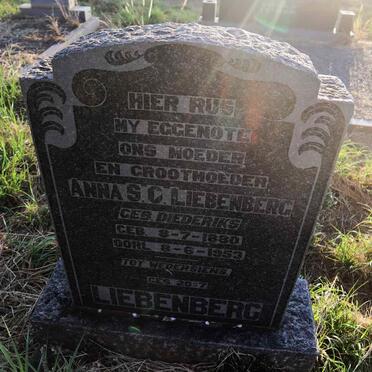 LIEBENBERG Anna S.C. nee DIEDERIKS 1880-1953