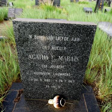 MARAIS Agatha C. voorheen LOUWRENS nee JOUBERT 1880-1967