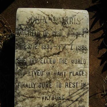 MORRIS Sonia nee VINCENT 1930-1986