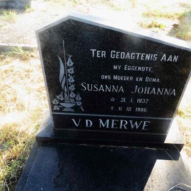 MERWE Susanna Johanna, v.d. 1937-1986