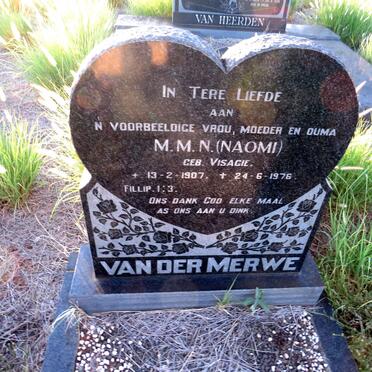 MERWE M.M.N., van der nee VISAGIE 1907-1976